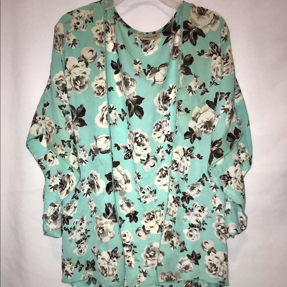 Blue floral kimono